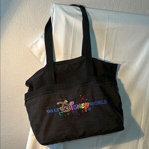 Disney Black Nylon Tote Bag with Colorful Logo
